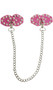 Studded leather studded pasties with D ring and detachable chain. Back of pasties is also studded. Adhesive not included.