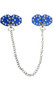 Studded leather studded pasties with D ring and detachable chain. Back of pasties is also studded. Adhesive not included.