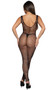 Sleeveless wide fishnet mini dress features U shaped neckline, wide shoulder straps and maxi length.