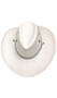 Faux suede cowboy costume hat features a rope band detail, gold vents on each side, and attached adjustable rope chin strap.