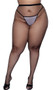 Fishnet pantyhose with high elastic waistband.