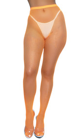Fishnet pantyhose with high elastic waistband.