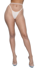 Fishnet pantyhose with high elastic waistband.