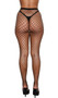 Diamond net pantyhose with elastic waistband.
