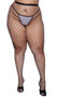 Diamond net pantyhose with elastic waistband.