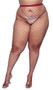 Diamond net pantyhose with elastic waistband.