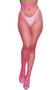 Diamond net pantyhose with elastic waistband.