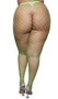 Diamond net pantyhose with elastic waistband.