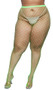 Diamond net pantyhose with elastic waistband.