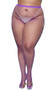 Diamond net pantyhose with elastic waistband.