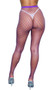 Diamond net pantyhose with elastic waistband.