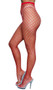 Diamond net pantyhose with elastic waistband.