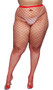 Diamond net pantyhose with elastic waistband.