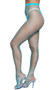 Diamond net pantyhose with elastic waistband.