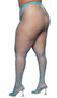 Diamond net pantyhose with elastic waistband.
