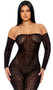 Sheer mesh strapless jumpsuit features velvet leopard print flocking, detached sleeves, and back zipper closure. Can be worn with or without the sleeves.