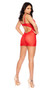 Embroidered lace and sheer mesh babydoll with underwire cups, adjustable shoulder straps and cut out back with hook and eye closure. Matching G-string included. Two piece set.