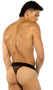 Men's fishnet thong features elastic waistband.