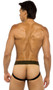 Jockstrap features studded elastic waistband and sacred heart design.