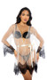 Sheer mesh short robe features scalloped eyelash lace trim, plunge neckline, and a satin waist sash with tie closure.