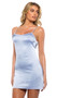 Satin chemise features studded rhinestone front, straight neckline, and adjustable shoulder straps.
