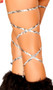 Animal print thigh high leg wraps. These 100" long straps wrap around the leg and tie behind the ankle or under the foot.