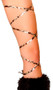 Animal print thigh high leg wraps. These 100" long straps wrap around the leg and tie behind the ankle or under the foot.
