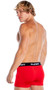 Boxer briefs feature ultra soft modal fabric, Playboy bunny head logo outline print with letter P varsity font, logo elastic waistband, and button fly closure.