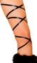 Metallic thigh high leg wraps. These 100" long straps wrap around the leg and tie behind the ankle or under the foot.