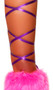Metallic thigh high leg wraps. These 100" long straps wrap around the leg and tie behind the ankle or under the foot.