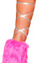 Metallic thigh high leg wraps. These 100" long straps wrap around the leg and tie behind the ankle or under the foot.