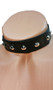 Leather choker with spiked studs. Back has adjustable snap closure.