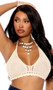 Crochet crop top features halter neck, scalloped trim and tie back.