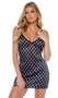 Satin pullover chemise features Playboy bunny logo diamond screen print, plunge V neckline, adjustable shoulder straps and satin trim.