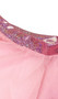 Sheer mesh mini skirt with shimmer iridescent waist band and trim. Pull on style.