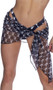 Aqua Bunny sarong features Playboy bunny logo print, sheer mesh fabric and adjustable tie closure.