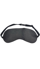 Leather blindfold with adjustable elastic strap and clasp. Inside is soft leather.