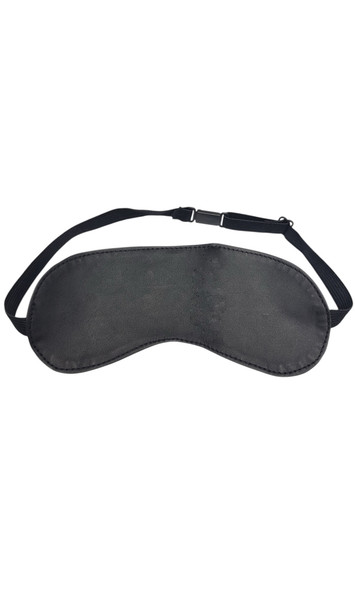 Leather blindfold with adjustable elastic strap and clasp. Inside is soft leather.