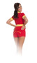 Beach Patrol lifeguard costume includes one piece swimsuit, booty shorts, zip front short sleeve jacket, and whistle. Four piece set. Can be worn in many different combinations. Logo on jacket and one piece swimsuit has a medical cross logo that says "Ocean View Beach Patrol". Back side of the booty shorts also say "Beach Patrol".