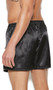 Charmeuse satin unisex boxer short. Button closure and elastic waistband. 