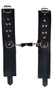 Studded leather ankle restraints with O ring detail and adjustable buckle closure. Detachable bolt snap hooks on each.