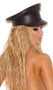Leather dominatrix hat. This is a rigid, non-collapsible, non-adjustable hat.