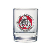 United States Marine Corps USMC Bulldog Double Old Fashioned Glass Set