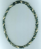 Titanium Ionic Braided Necklace - Green/Wheat