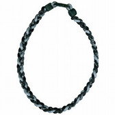 Titanium Ionic Braided Necklace - Black/Silver