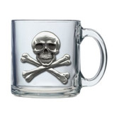 Skull and Bones Coffee Mug Set, Clear