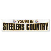 Pittsburgh Steelers "Steeler Country" 8' Banner, White