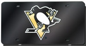 Pittsburgh Penguins Laser Cut Black License Plate