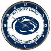 Penn State Nittany Lions Round Chrome Wall Clock