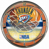Oklahoma City Thunder Round Chrome Wall Clock